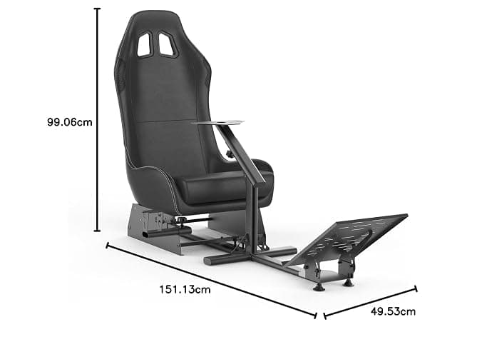 Cirearoa Gaming Chair Driving Cockpit Racing Wheel Stand with seat for All Logitech G923 | G29 | G920 | Thrustmaster | Fanatec Wheels | Xbox One, PS4, PC Platforms (Black/Black) thumbnail 2