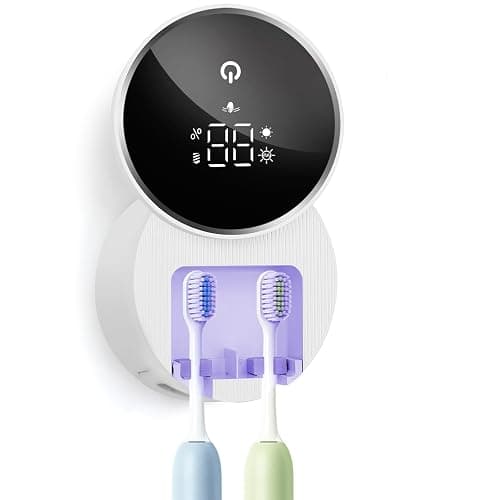 Toothbrush Holders for Bathroom, WONICO Toothbrush Sanitizer Holder, Tooth Brush Wall-Mounted Cleaner Organizer with Auto-Inductive Cover, Air Drying Fits Most Electric, Manual and Kids’ Toothbrushes - Image 1