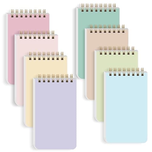 SKYDUE Small Notebooks, Cute 3x5 Pocket Notepads, Mini Spiral Notebook with Lined Pages Nursing School Essentials, School Office Supplies Set Of 8 - Image 1