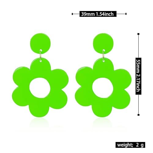 Aishgjia Bohemian 60s 70s Acrylic Flower Daisy Earrings for Women Trendy Resin Hawaii Colorful Floral Daisy Drop Earrings Statement Jewelry Gifts thumbnail 5