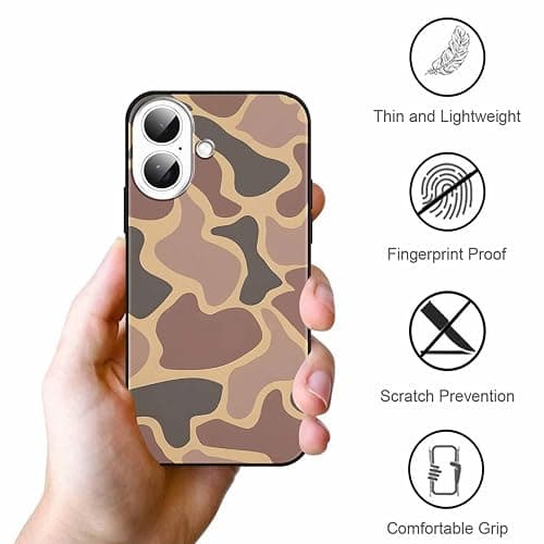 Yomjew 2 Pack Army Brown Camo Phone Case for iPhone 16 6.1 inches, Cool Durable Pattern Flag Anti-Scratch Soft Slim Flexible Protective Shockproof TPU Funda Cover for Men Boys thumbnail 6