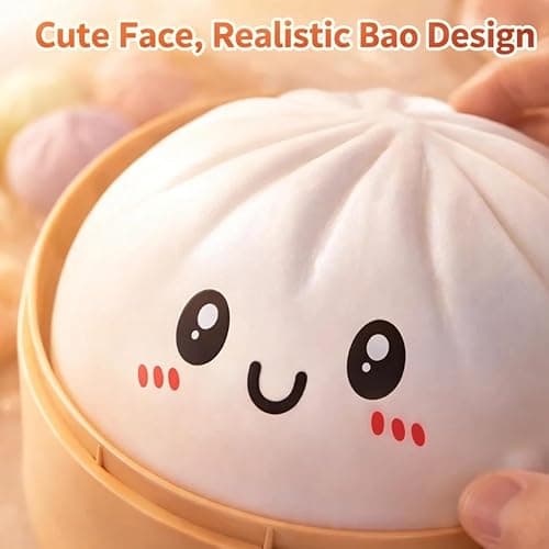 Giant Mystery Dumpling Squishy, 4 Inch Jumbo Dumpling Stress Ball, Squishy Bun, Anxiety Relief Fidget, Soft Squeeze Decompression Dough for Adults Classroom Prizes & Party Favors (Purple) thumbnail 2