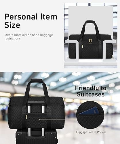 CLOKARS Travel Weekender Bags for Women: Overnight Bag with Shoe Compartment Large Travel Duffle Bag with Toiletry Bag Carry on Bag Personal Item Bag with Wet Pocket Hospital Bag for Women Black thumbnail 6