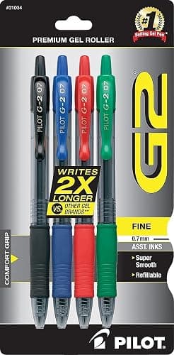 Pilot G2 Premium Gel Roller Pens, Bold Point, Gel Ink Pens, 1 mm, Pack of 4, Assorted Classic - Ideal for School, Journaling & Office Writing thumbnail 3
