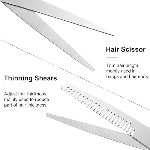 Pinenuts 5 PCS Home Hair Cutting Tool Home Trimmer Styling Kits for Layers Bangs Trims Split Ends Professional Shears Hair Cutting Scissor thumbnail 4