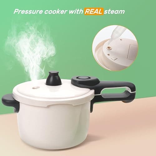 CUTE STONE Pretend Play Kitchen Toy with Cookware Steam Pressure Pot and Electronic Induction Cooktop, Cooking Utensils, Toy Cutlery, Cut Play Food, Shopping Basket Learning Toy for Girls Boys thumbnail 4