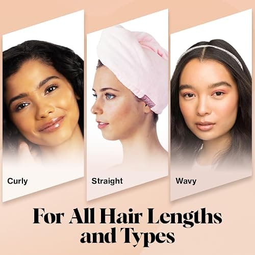 Kitsch Microfiber Hair Towel Wrap for Women - Super Absorbent Hair Drying Towel - Quick Dry, Anti-Frizz - for Long & Short, Wet & Curly Hair - Blush thumbnail 6