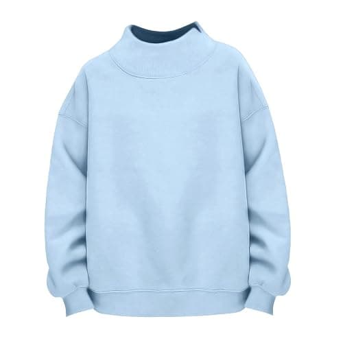 Mock Neck Sweatshirt for Girls Turtleneck Sweater Long Sleeve Pullover Tops | Back To School Outfits,3-16 Years,Cute Preppy Mock Neck Sweatshirt Oversized Cute Fleece Y2K Tunic Tops Fall Trendy Clothes thumbnail 7
