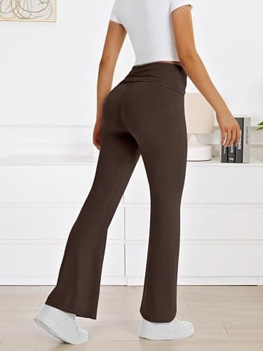 COPYLEAF Flare Leggings for Women Fold Over Yoga Pants Stretch Bell Bottom Y2K Lounge Casual Sweatpants thumbnail 2