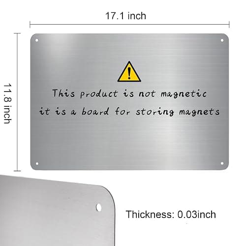 Bekith 2 Pack Stainless Steel Magnetic Board, 17.1" x 11.8" Magnet Bulletin Board to Display Magnetic Letters Numbers, Notes, Poetry, Photos, Spice Jars, Suitable for Wall, Refrigerator, Cabinet thumbnail 3