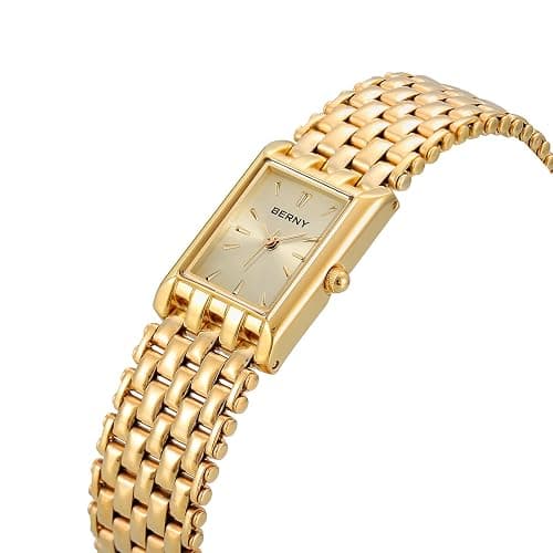 BERNY Gold Watches for Women Updated Ladies Quartz Wrist Watches Stainless Steel Band Womens Small Gold Watch Luxury Casual Fashion Bracelet Tools Included thumbnail 2