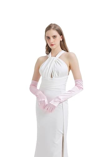 sodknow Long Gloves Costume Women Long Satin Opera Gloves Elbow Length | Halloween Cosplay 1920s Gatsby Evening Party Dress Up thumbnail 3