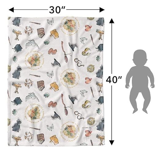 Harry Potter Lightweight Baby Blanket, 30"X40", Whimsical Icons Unisex for Infants Girls & Boys thumbnail 2