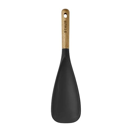 STAUB Multifunction Spatula Spoon, Great for Both Cooking and Serving Durable BPA-Free Matte Black Silicone, Acacia Wood Handles, Safe for Nonstick Cooking Surfaces thumbnail 4
