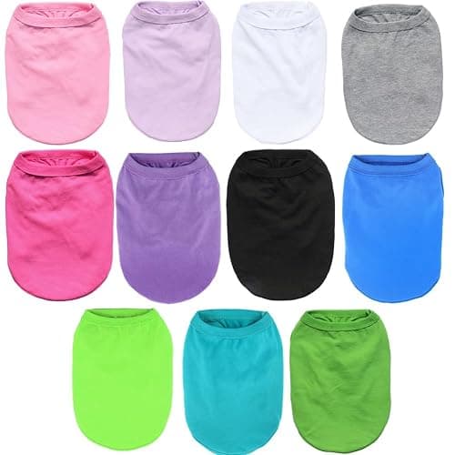 Elledia 2 Pack Summer Cotton T Shirts for Rabbit Bunny, Solid Color Clothes for Guinea Pig Hamster Kitten, Small Animal Outfits, Blue & Teal Color Clothing thumbnail 6
