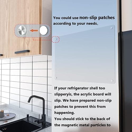Acrylic Note Board Refrigerator Dry Erase Board Magnetic Clear 15”x11 Includes 4 Dry Erase Markers thumbnail 6