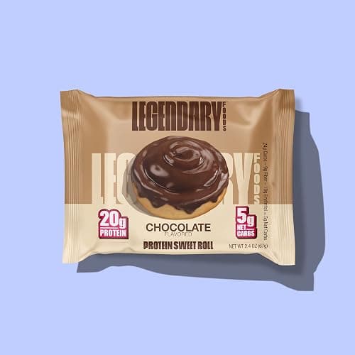 Legendary Foods 20g Protein Chocolate Sweet Roll - Premium High Protien Bars, Low Carb Meal Replacement Snack, Low Glycemic Index, Gluten Free Snacks - Zero Sugar, Keto and Diabetic Friendly 8-Pack thumbnail 3
