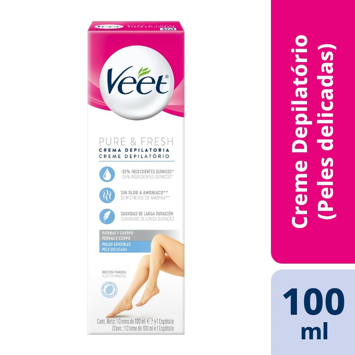 Veet Creme Depilatório Pure & Fresh Peles Delicadas 100ml thumbnail 2
