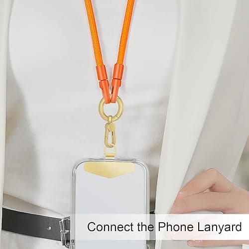 TENOC Metal Phone Tether with Spring Ring, Gold | 360 Rotation, Universal Cellphone Lanyard Pad thumbnail 5
