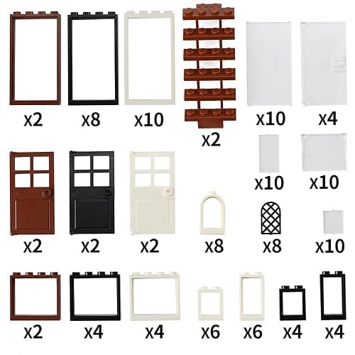Feleph Windows and Doors Set Interior Decoration Accessories MOC Building Block Kit 118 Pieces and Parts Compatible with Major Brands thumbnail 3