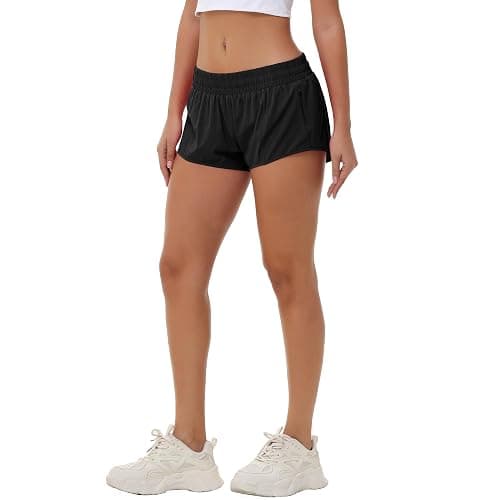 Aurefin Lightweight Athletic Shorts for Women, Quick Dry Run ning Shorts with Zip Pocket and Liner Womens Gym Workout Shorts thumbnail 6