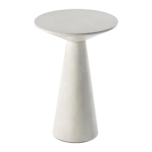 COZAYH Farmhouse Pedestal Small End Table Round Martini Table Wood Plant Stand Rustic Drink Table for Small Space Living Room, Bedroom, White thumbnail 7