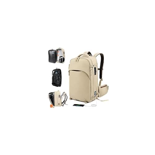 Zurligi Vacuum Backpack for Travel with Mini Pump, Expandable Vacuum Seal Compression Backpack, Space-Saving Daypack,TSA-Lock (Vacuum Pro, Beige) - Image 1