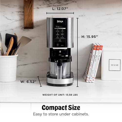 Ninja NC301 CREAMi Ice Cream Maker, for Gelato, Mix-ins, Milkshakes, Sorbet, Smoothie Bowls & More, 7 One-Touch Programs, with (2) Pint Containers & Lids, Compact Size, Perfect for Kids, Silver thumbnail 3