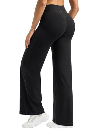 Willit Workout Gym Leggings for Women Straight Leg Bottoms Wide Leg Yoga Pants for Women High Waist Buttery Soft - Image 1