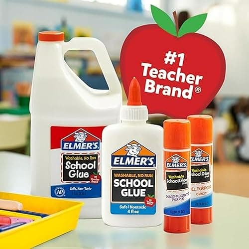 Elmer's Disappearing Purple School Glue Sticks, Washable, 7 Grams, 30 Count - Poster, Vision Board, Back to School, Bulk Pack for Classrooms, #1 Teacher Brand thumbnail 9