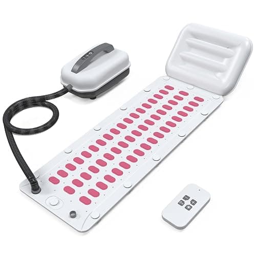 Portable Spa Bubble Bath Massager - Bubble Massage Bath Mat for Bathtub,74 Air Jets with Remote Control, 6 Speed Settings & Non-Slip Suction Cups, Includes Inflatable Pillow for Spa Relaxation (Pink) - Image 1