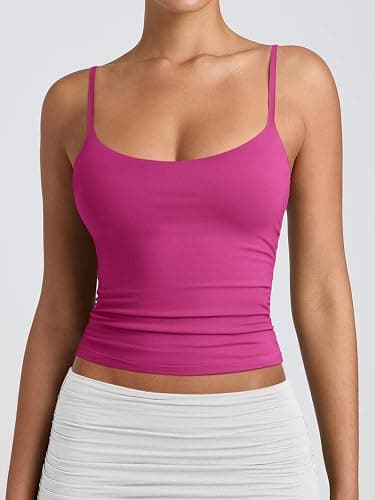PINKMSTYLE Women's Basic Double Lined Scoop Neck Tank Tops Adjustable Cami Tank Summer Sleeveless Tops thumbnail 4