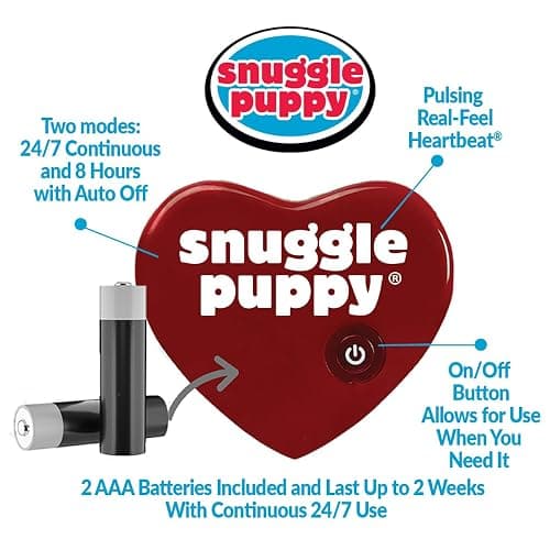 Original Snuggle Puppy Heartbeat Puppy Toy - Heartbeat Puppy for Dogs - Pet Anxiety Relief and Calming Aid - Comfort Dog Toy - Behavioral Training and Sleep Aid Cuddle buddy - Crate Training Essential thumbnail 4