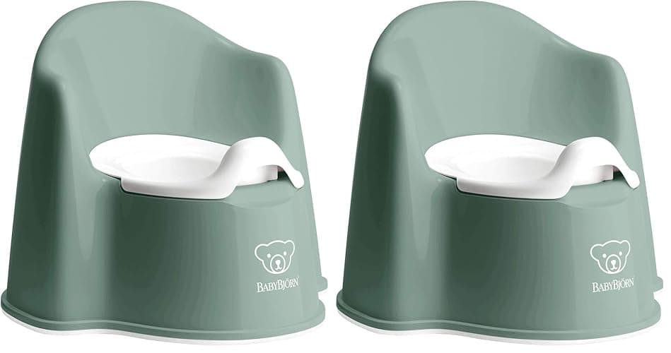 BabyBjörn Potty Chair, Deep Green/White (Pack of 2) - Image 1