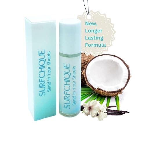 SURFCHIQUE Tropical Beach Perfume Oil Roll on Fragrance for Women with Coconut, Vanilla notes and touch of Mango & Papaya - Sand in Your Sheets - Image 1