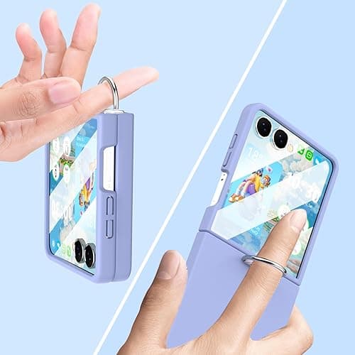 DAKORIE for Samsung Galaxy Z Flip 7 Case with Screen Protector Ring Shockproof Protective Cover Flip Z 7 Phone Case for Galaxy Z Flip 7 5G 2025 - Purple - Z Flip 7 - Purple thumbnail 3
