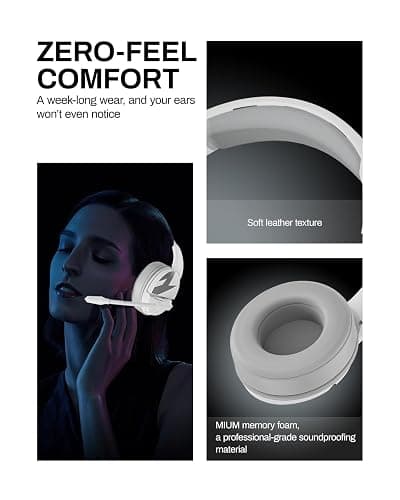 acer Wireless Gaming Headset, PS5 Headset with 2.4GHz for Ps5, Ps4, PC, Switch, Bluetooth 5.3 + 100Hrs Gaming Headphones with Noise Canceling Mic for Laptop, Mobile, Mac, 50mm Drivers (White) thumbnail 4