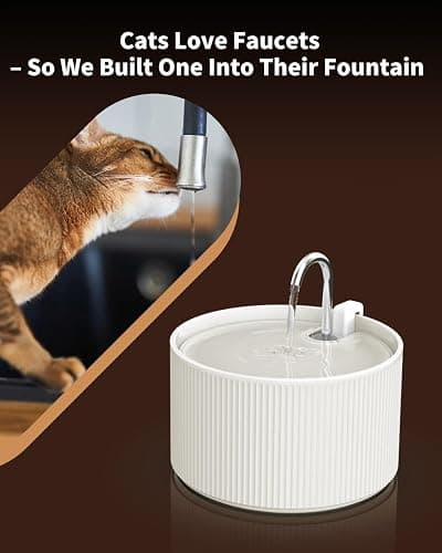 Ceramic Cat Water Fountain, 2.2L/74oz Automatic Pet Drinking Fountain for Indoor Cats and Small Dogs, Ultra Quiet, BPA-Free, Cat Water Dispenser with Filter – Easy to Clean thumbnail 4