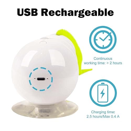 Interactive Cat Feather Toy, Caterpillar Cat Toy Automatic Fluffy Tail Teaser with Motion Sensor, USB Rechargeable, Suction Cup for Stable Play, Perfect for Indoor Cats thumbnail 6