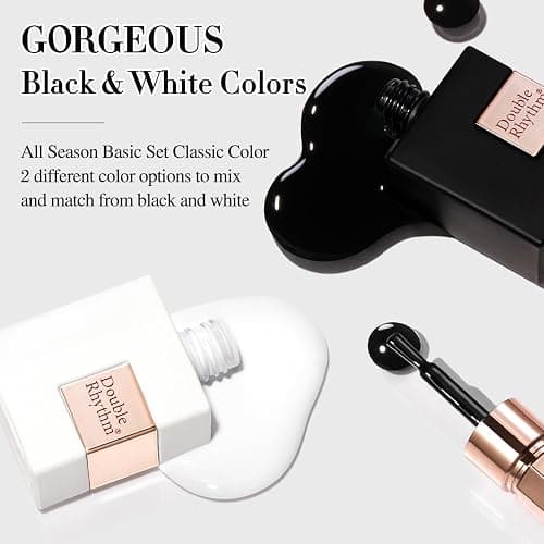 Double Rhythm 2 Pcs 15ml UV Gel Polish Set Pure White And Black Color Gel Nail Polish Kit Nail Art Salon DIY (2-A1015+A1093) thumbnail 4