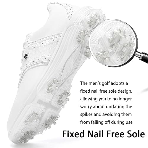 DARIBOM Mens Golf Shoes Traditions Fixed Nailless Sole Waterproof Spikeless Size 7.5-14 thumbnail 4