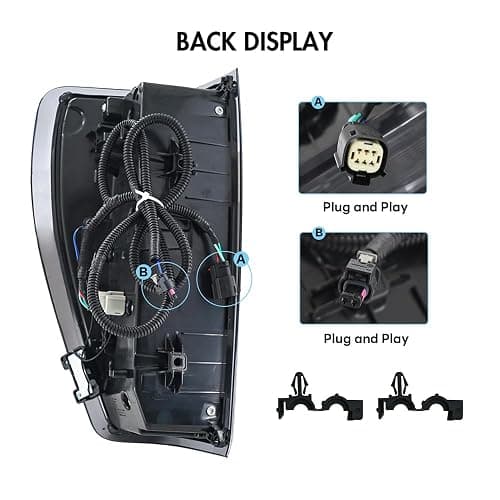 COOLCMP Tail Lights for 2019-2024 GMC Sierra 1500/2500HD/3500HD 4th Gen Taillights Assembly w/Start up Animation Driver & Passenger Side Rear Lamp Smoked(Fit for Factory Halogen&LED Model) thumbnail 4
