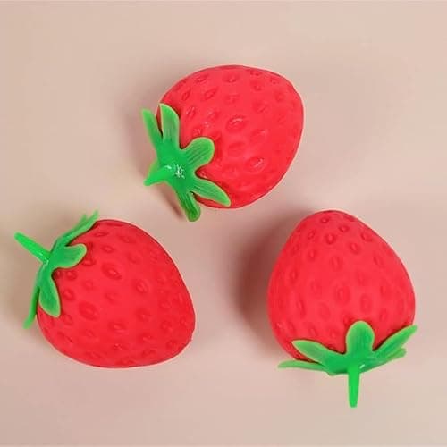 Strawberry Squishy, Realistic Strawberry Stress Ball, Squeezable Toy Fruit Ball (1) thumbnail 3