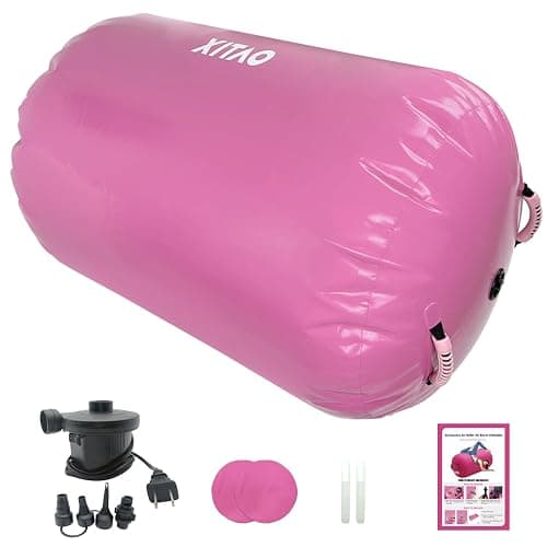 XITAO Air Roller Gymnastics Barrel Inflatable Tumbling Roller Air Mat, Barrel Back Somersault Backbend Trainer Equipment with Electric Air Pump for Backhandspring Training Yoga Cheerleading, 37.4"x25.0" - Image 1