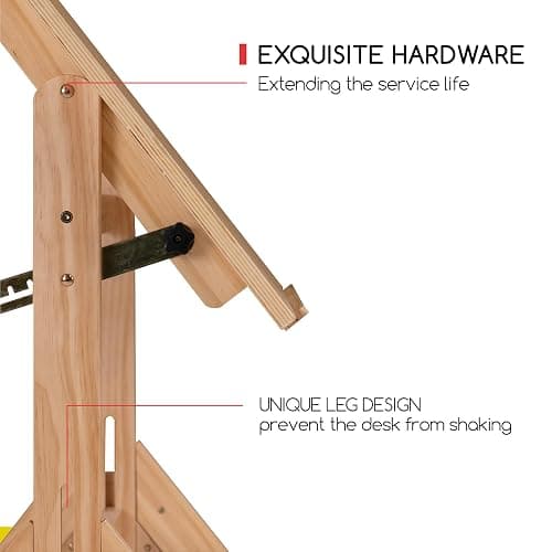 MEEDEN Wood Adjustable Drafting Table: 35.5" x 23.5" Art Drawing Desk with Various Height and Tiltable - Rustic Artist Desk with Pencil Ledge and Ruler for Writing Reading Graphic Design thumbnail 5