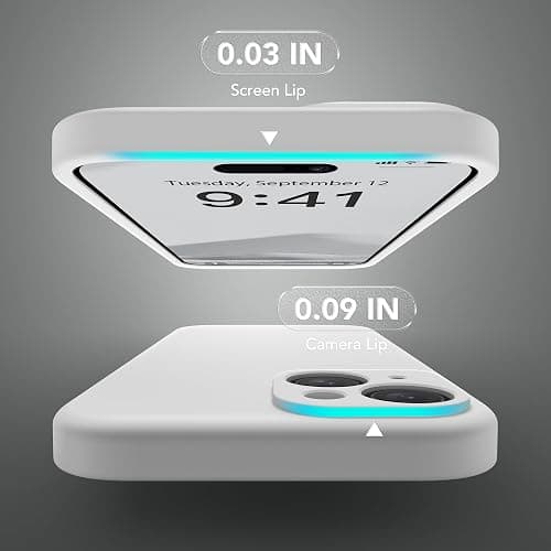 SuydanBox Magnetic for iPhone 14 Case, Compatible with MagSafe, [Full Camera Protection][Screen Protector] Silicone Shockproof Protective Phone Case for iPhone 14 6.1 inch, White thumbnail 7