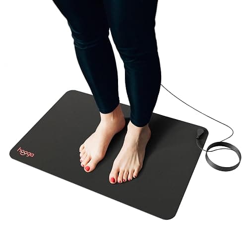 Hooga Grounding Mat for Sleep, Energy, Pain Relief, Inflammation, Balance, Wellness. Earth Connected Indoor Grounding for Home, Office, Work. 15 Foot Cord Included. Conductive Carbon - Image 1