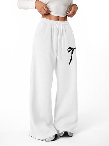 QJQ Girls Wide Leg Elastic Sweatpants High Waisted Baggy Pants Casual Streetwear Teen Girl Clothes Trendy Trousers thumbnail 4