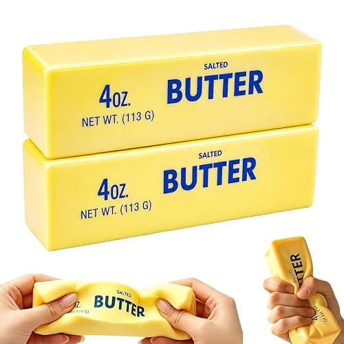 2-Pack Butter Squishy Stress Toy,2026 New Soft Novelty Toy,Realistic Butter Stick Fidget, Slow Rising Soft Squeeze Toy for Adults Stress Relief & Anxiety Relief (2PCS Yellow Butter 01) - Image 1