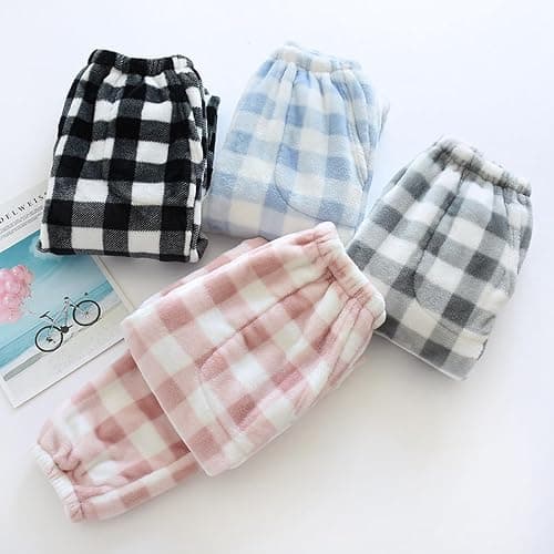 codcm Womens Plaid Fluffy Pajama Pants Fuzzy Fleece Cozy Lounge Pants with Pockets Winter Warm Pj Bottoms thumbnail 4